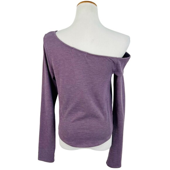 Free People Purple One-Shoulder Ribbed Asymmetrical Layering Top | Indie Sleaze - Picture 8 of 13